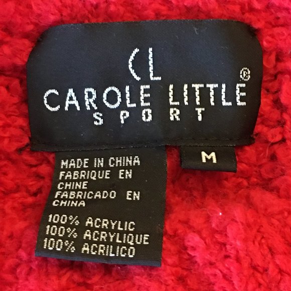 CAROLE LITTLE SPORT Vintage 90's Red Cozy Crew Neck Sweater - Picture 7 of 8